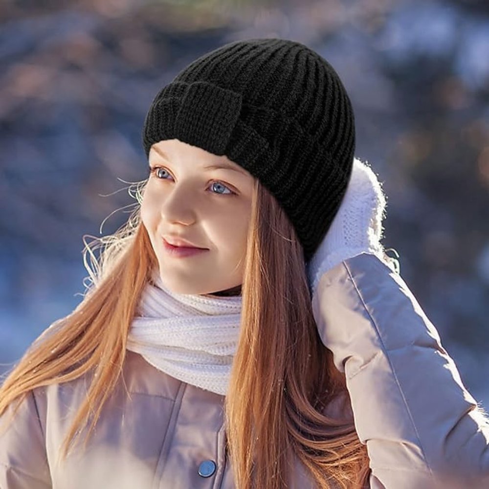 Womens Knit Beanie Hat - Stretchy Soft Warm Daily Touque - Picture 1 of 11